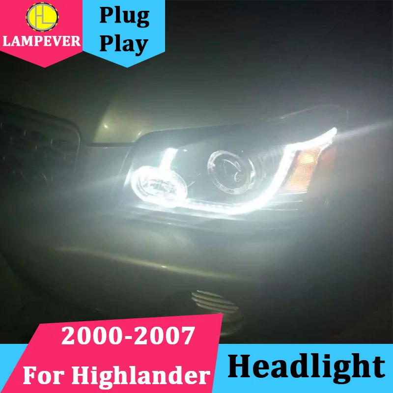 Автомобильный светодиодный налобный фонарь для Highlander фары 2000 2001 2002 2003 2004 2005 2006 2007