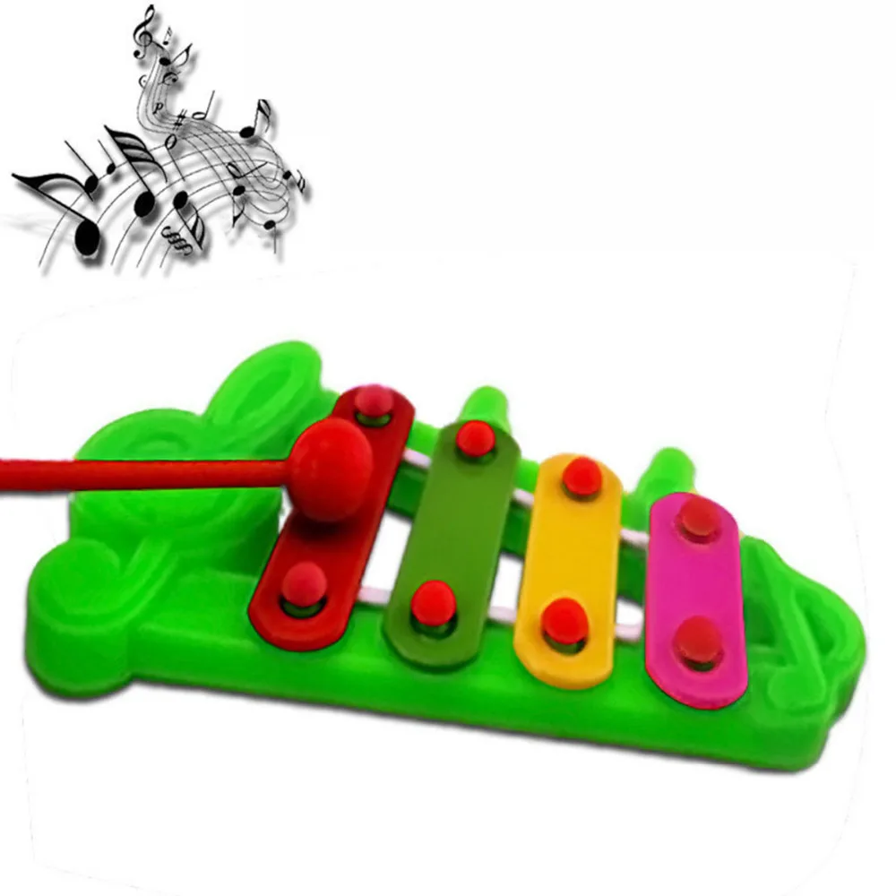 Игрушечный музыкальный инструмент для маленьких детей 4-Примечание Ксилофоны игрушки мудрость развития Примечания ручная, ударная