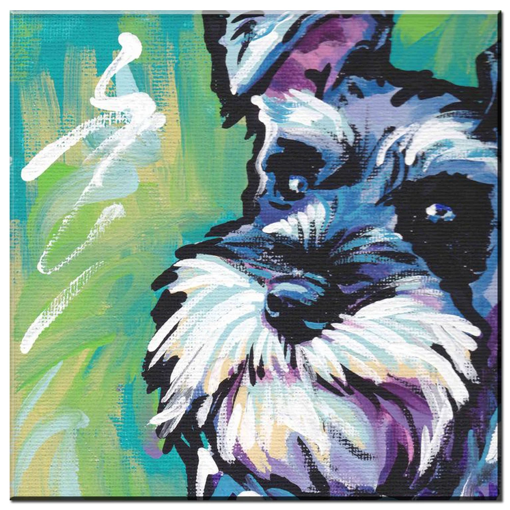 Canvas Painting cute colorful dog animal Canvas Poster Print for living