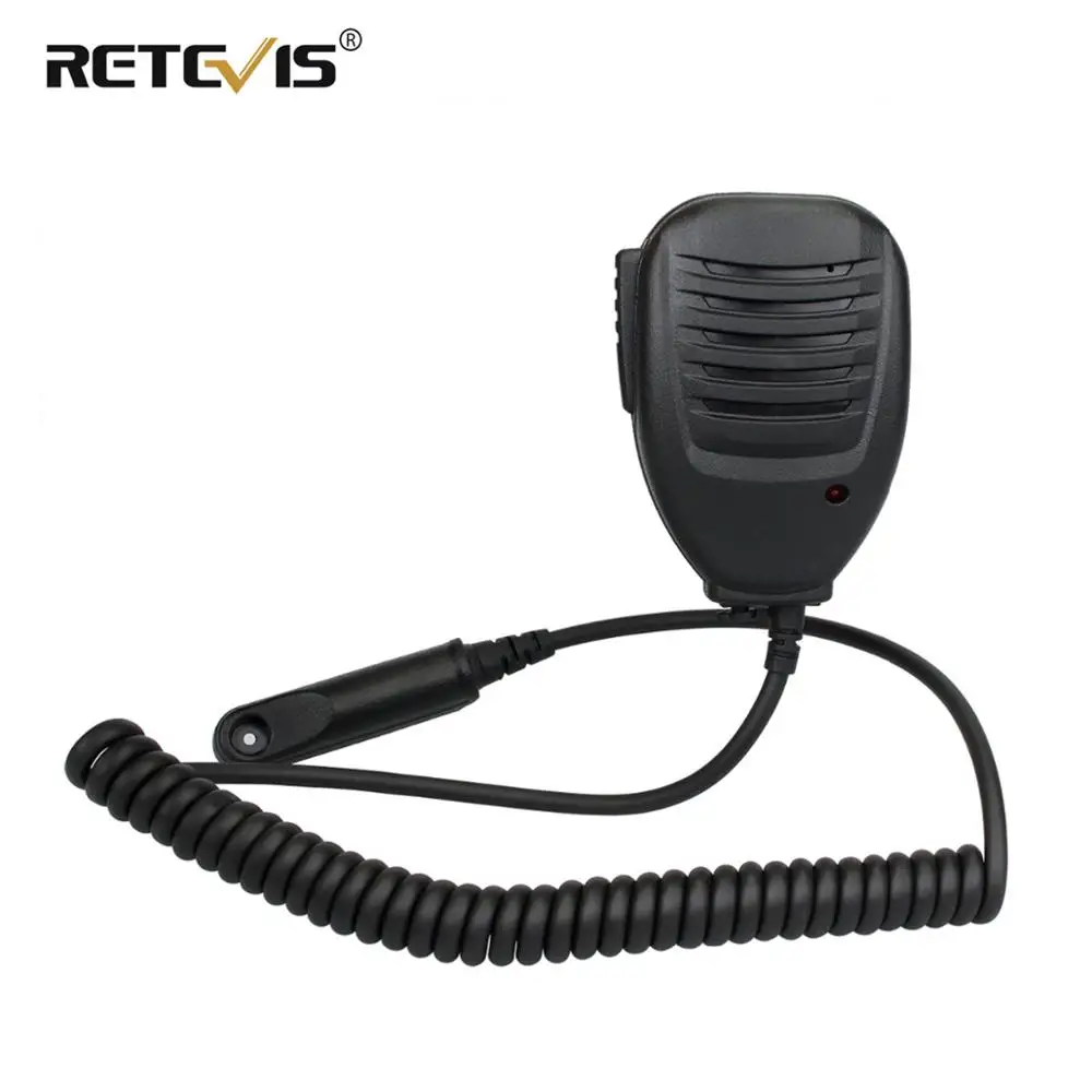 Ударопрочный пластиковый PTT Динамик Микрофон светодиодный индикатор с 3,5 мм Mono Jack дизайн для Retevis RT6 Walkie Talkie J9114M