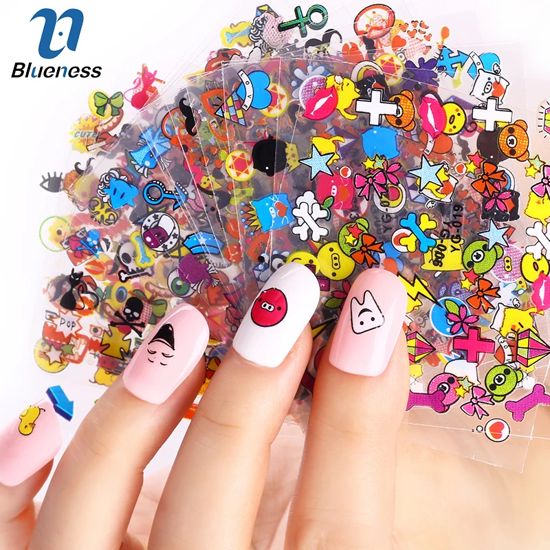 

3D Nail Art Stickers Beauty Summer Style 24 Design Pig Face Anchor For Nail Foils Manicure Decals Foil Decorations Tools JH153