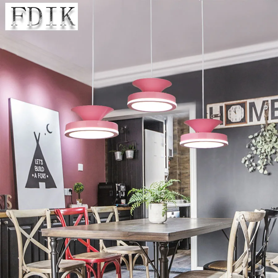

LED Dining room Pendant lamp Three heads 220V Creative Special shaped Dinner table Decorative LED Pendant Lights 3 Stage Dimming