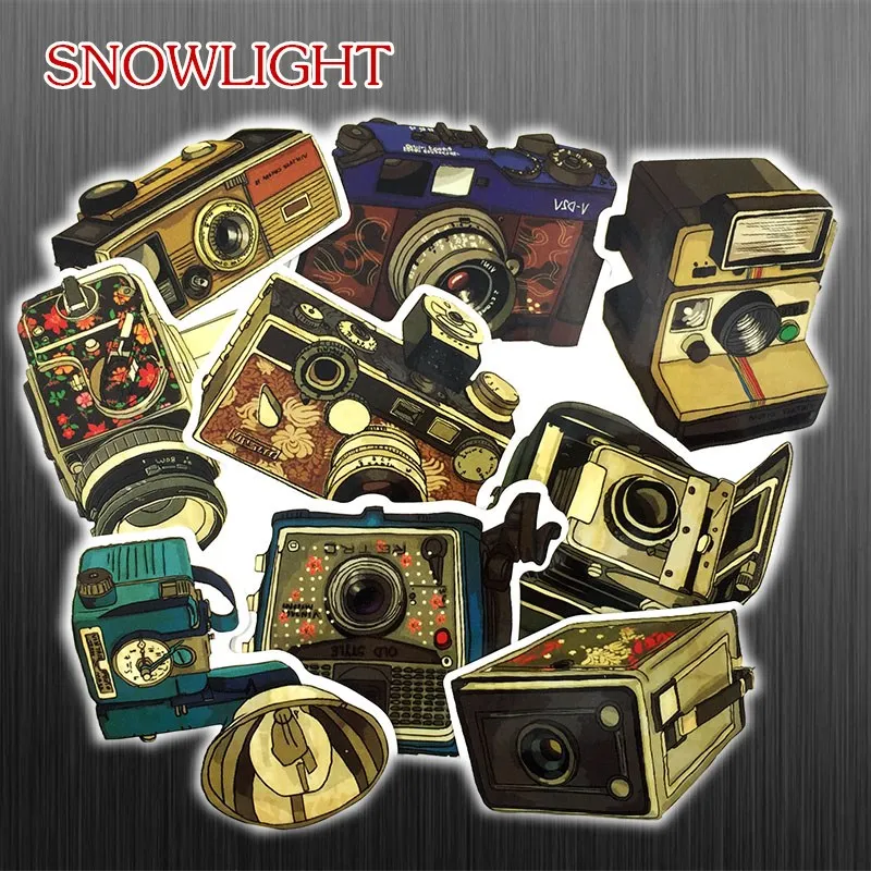 9PCS/lot Retro Camera Sticker Cool Waterproof FOR Suitcase Laptop Guitar Luggage Skateboard Bicycle Toy Stickers