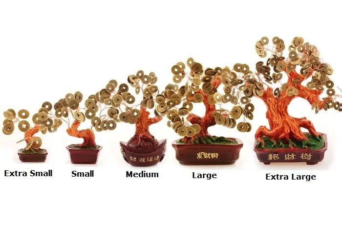 

2019 1 PC Golden Copper Coin Tree Lucky Chinese Feng Shui Ornament Good Fortune Gift New