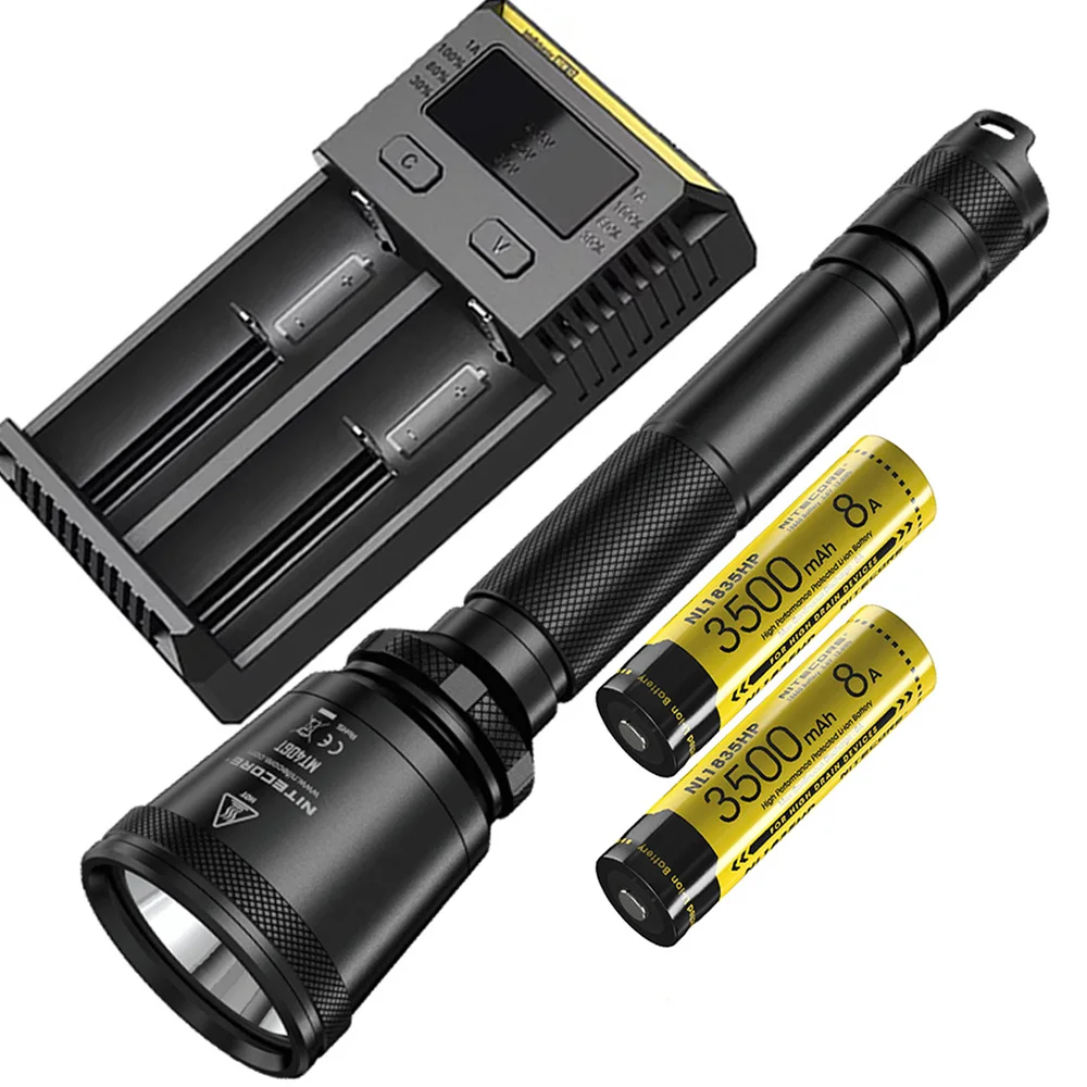 

NITECORE MT40GT Flashlight Kit CREE XP-L HI V3 max 1000 lumen beam throw 618M tactical torch + 3500mAh 8A battery NEW I2 Charger