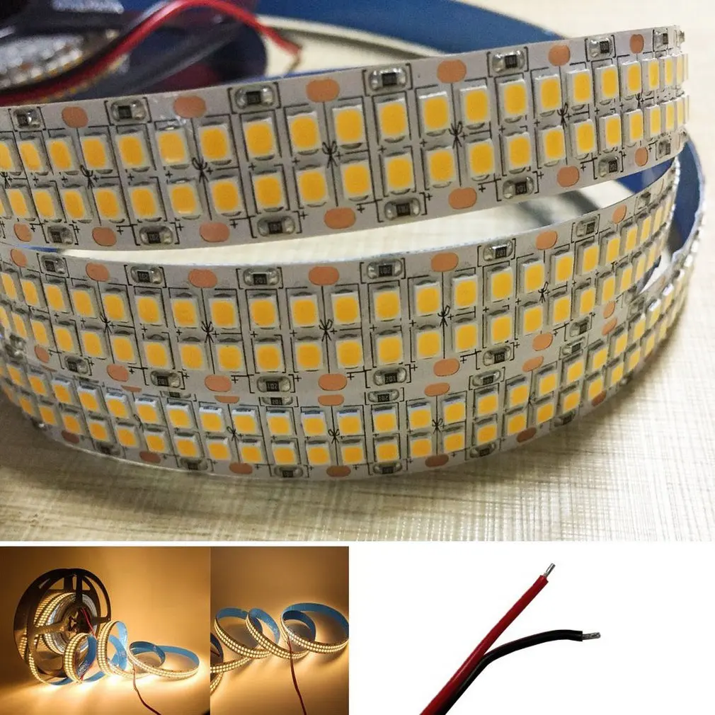 5 метров супер яркий 480 Led/M 2400 Led/5 м 2835 теплый белый/холодный белый 12 V двухрядная гибкая светодиодная лента