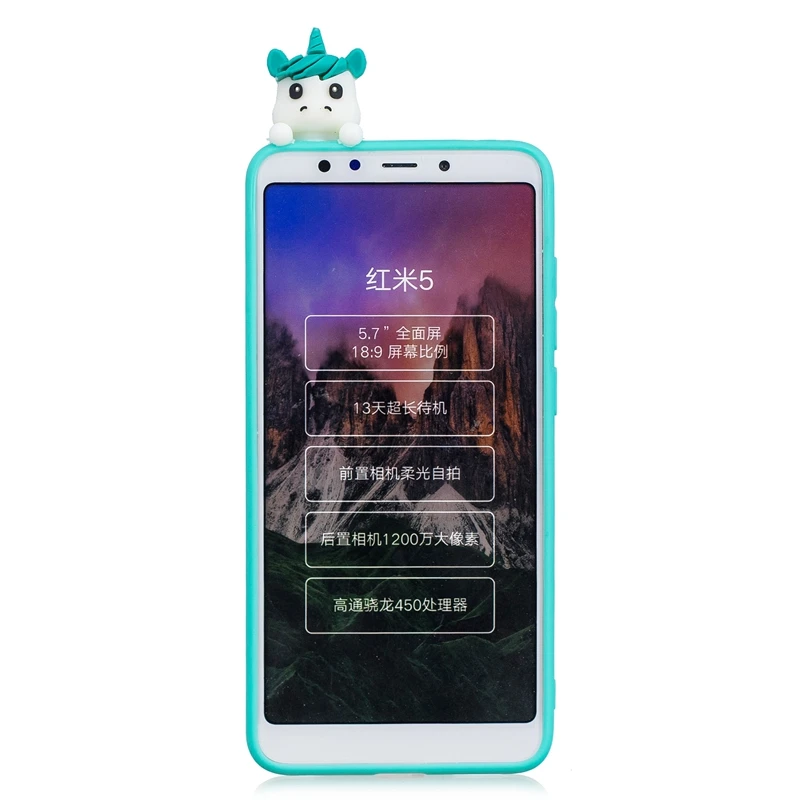 etui Xiaomi Redmi 5 Plus Case Cover on Redmi 5 3D Cute Panda Unicorn Silicone Case for Funda Xiaomi Redmi 5 Plus Xiomi Case Girl