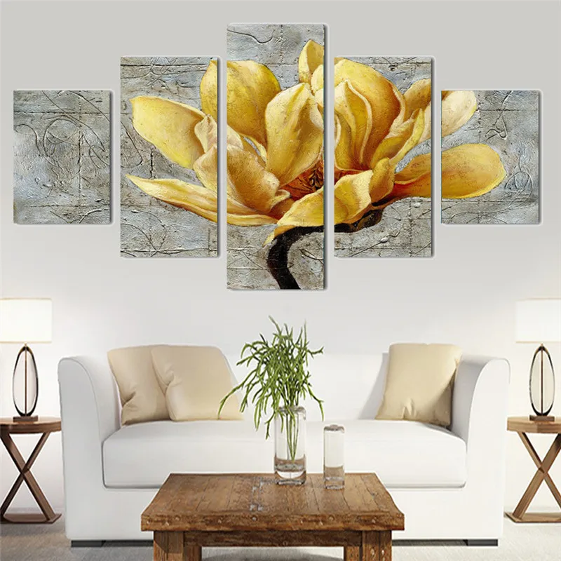 HAOCHU 5Pcs Group Canvas Painting Pretty Orchid Flower ...