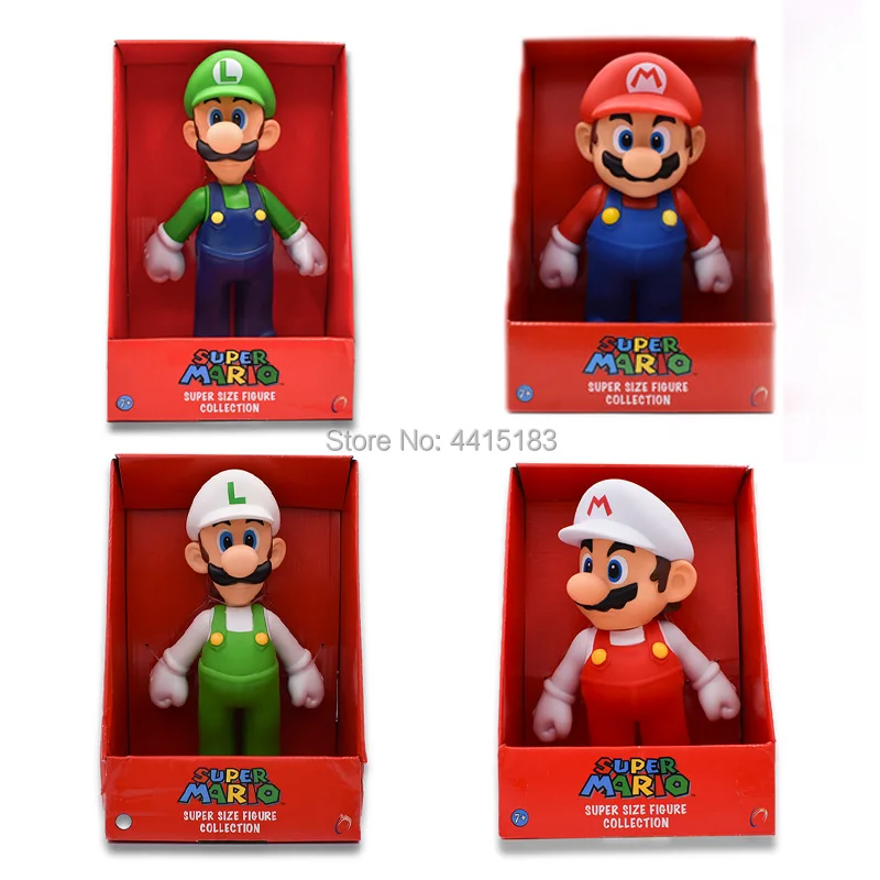 7 Styles Anime Figura Super Mario Bros Mario Luigi Yoshi Toad Princess Peach PVC Action Figure Doll Collectible Model Baby Toy