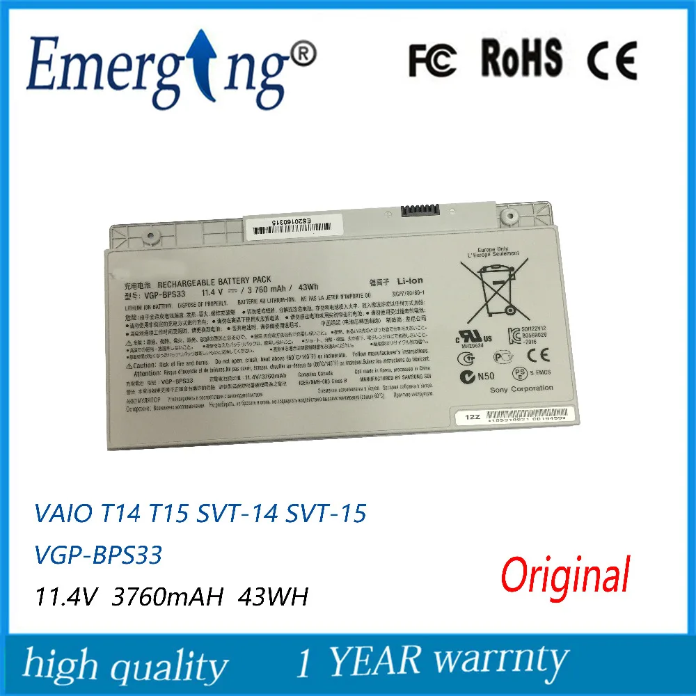 11 4 в 43WH новая Оригинальная батарея для ноутбука SONY VGP BPS33 VAIO SVT 14 T14 T15 сенсорные