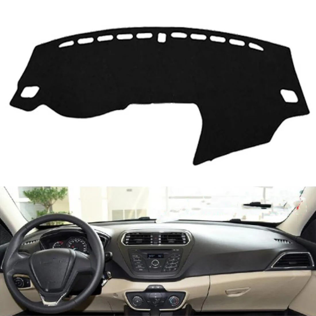 

Dongzhen Fit For Ford ESCORT 2015-2016 Car Dashboard Cover Avoid Light Pad Instrument Platform Dash Board Cover Car Styling