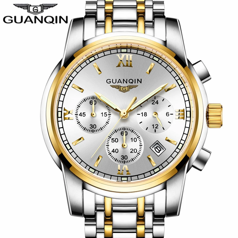  2017 GUANQIN Watch Men Big Dail Sapphire Anti-Scratch Quartz Watch Luminous Date Men Watches Fashion Wristwatch Mens (1)
