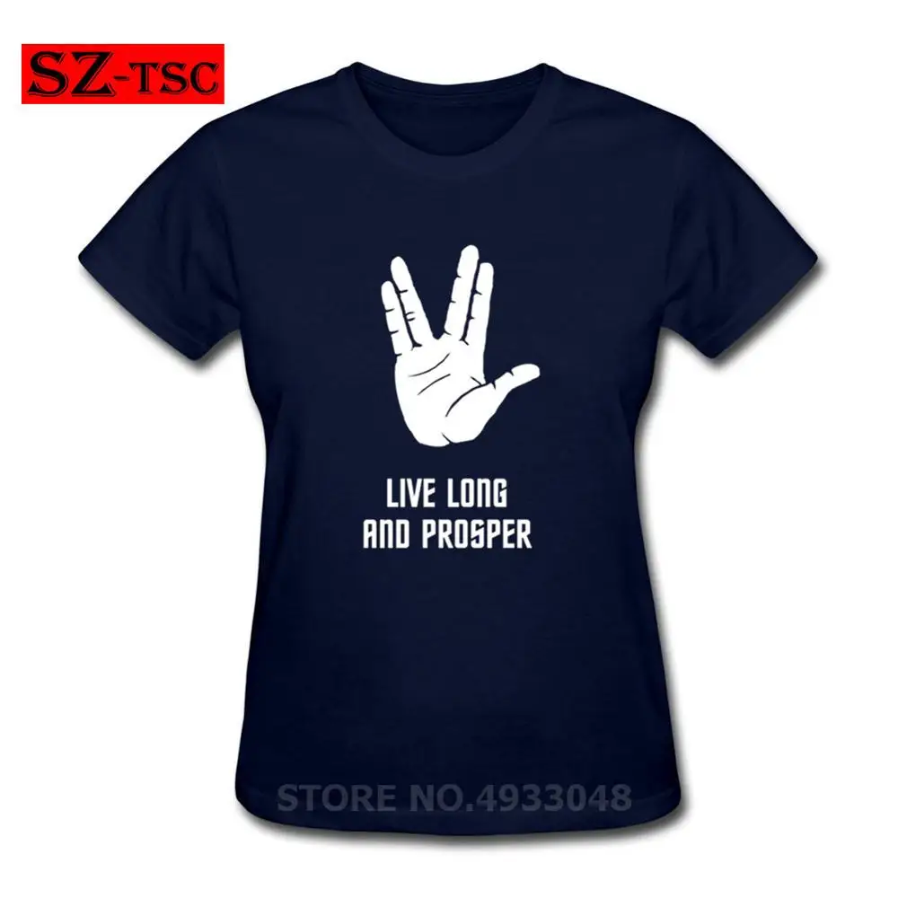 

2019 Newest summer Women's T-shirts Star Vulcans Hands Live Long and Prosper Trek Print Hipster Funny t shirt Women Tees shirt