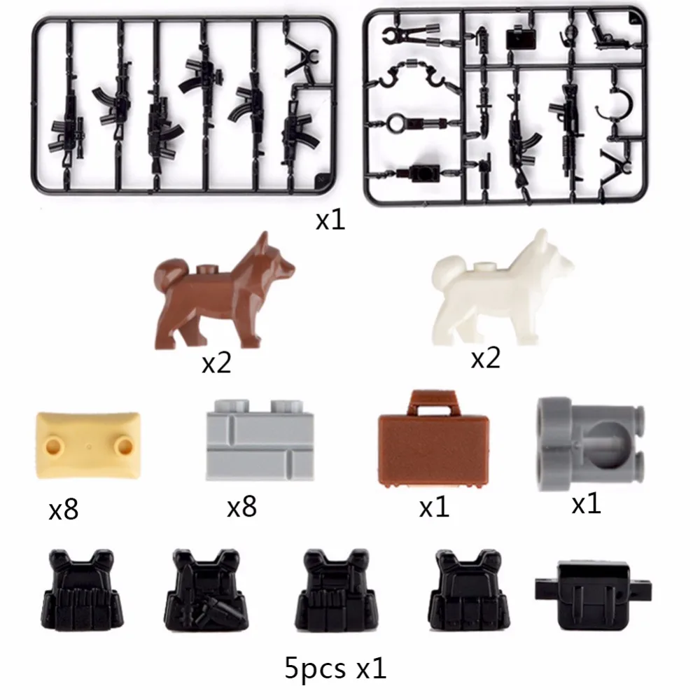 

Heavy Machine Guns DIY Military Weapons Bazooka Soldiers Army Model Building Block Brick Arms WW2 Police Legoed Toy For Children