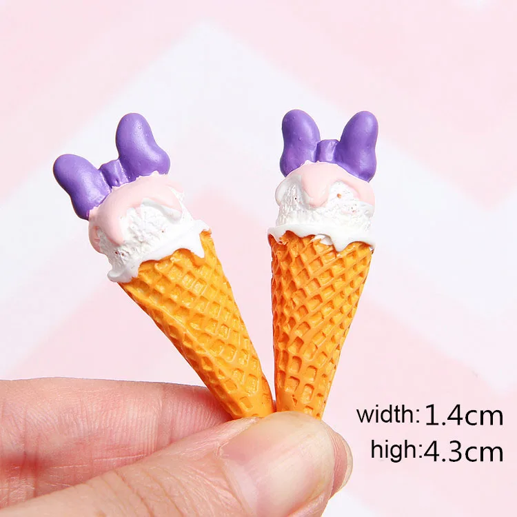 2PCS F 2 шт слизи амулеты мышь мороженое конус клейкие аксессуары бусины для изготовления принадлежностей с кулиской мешочек для поделок скрапбуки - Цвет: 2PCS F