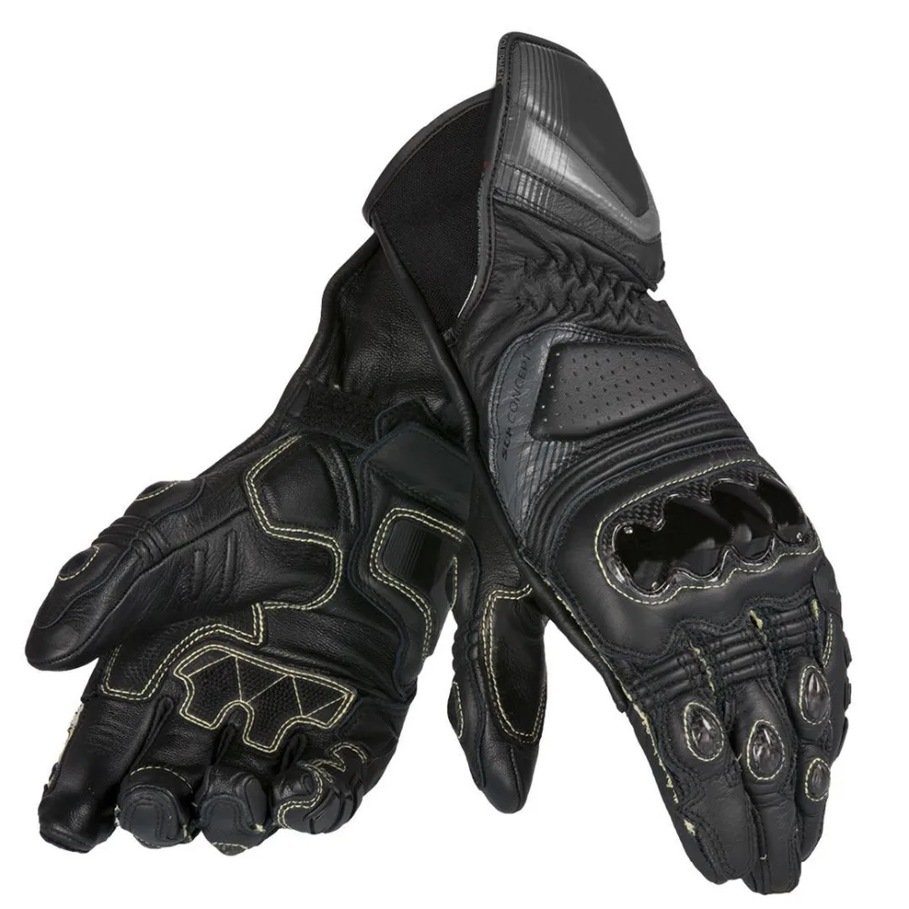 

New Men's Dain Carbon D1 Long Motorcycle DownhillBlack Leather Gloves Motocross Racing Gloves