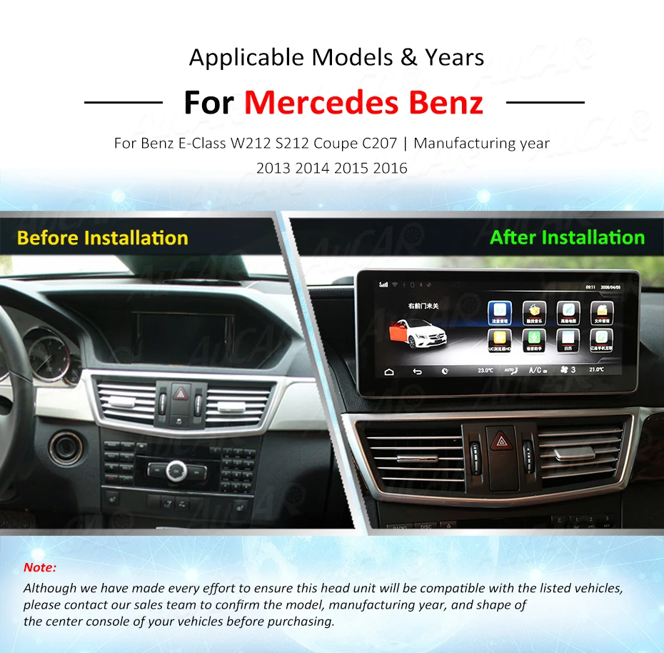 Flash Deal AuCAR IPS 10.25" Car multimedia player Head unit for MERCEDES-BENZ S212 W212 Coupe C207 2013-2016 Car GPS Navi Radio stereo IPS 7