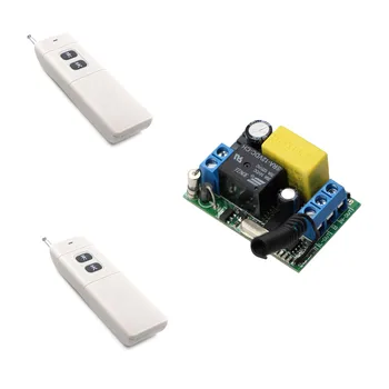 

AC 220V 1 CH 1CH Relay Wireless Remote Control Switch Remote Power Switch Receiver + 2 X Long Range Transmitter