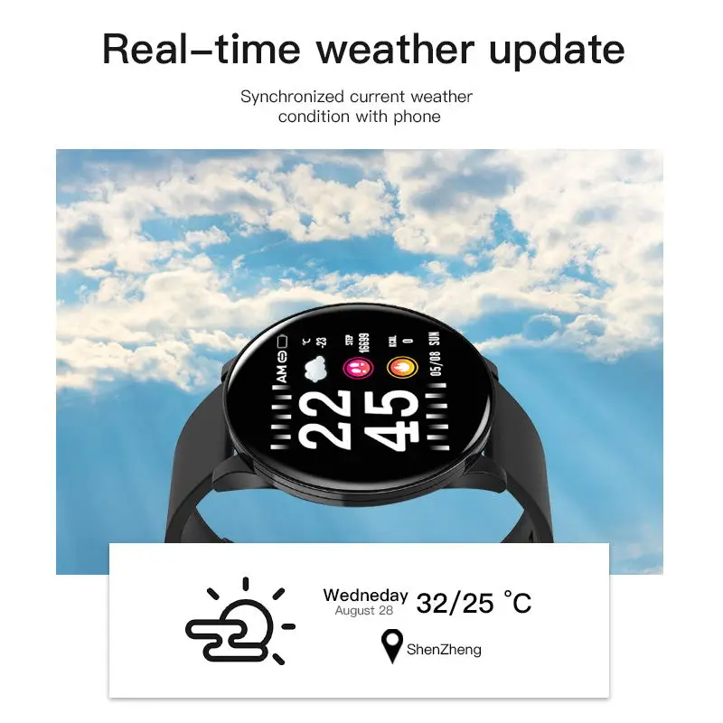 Reloj inteligente W8 deportivo pulsera redondo Bluetooth reloj inteligente  impermeable para hombres y mujeres pulsera de pulsera para Android  IOS|Relojes inteligentes| - AliExpress