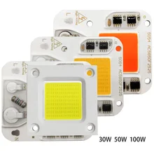 30 Вт 50 Вт 100 Вт светодиодный COB чип переменного тока 110 В 220 в 230 В Smart IC DIY светодиодный светильник с бусинами для Светодиодный прожектор Точечный светильник теплый белый холодный белый светильник для выращивания