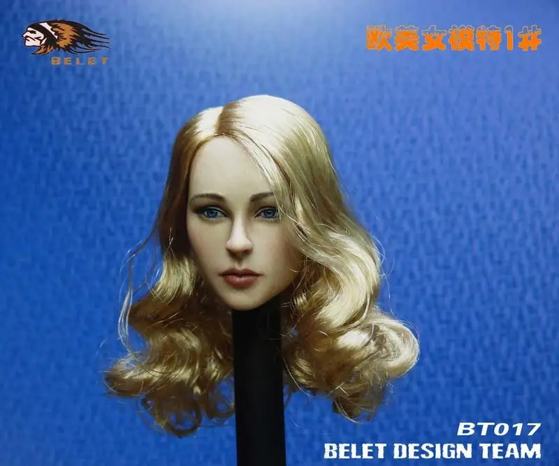 

Toys BELET BT017 1/6 Beauty European Girl Head Sculpt Carving f 12 inches PHICEN TBLEAGUE VERYCOOL Action Figure Head Sculpture