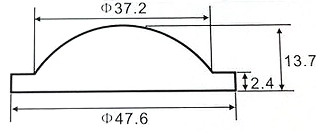 Комплект из 2 предметов, 18, 20, 22, 23-25 28 мм 29, маленького размера, круглой формы с диаметром 32 мм 34 36 37,5 42-45 47,5 50 мм полиметилметакрилатные линзы Q5 T6 L2 зум масштабируемый светодиодный фонарик налобный фонарь - Цвет: 47.6mm