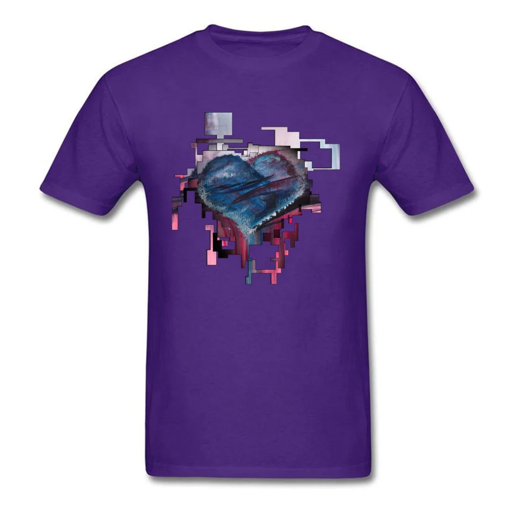 Modern Love 100% Cotton Men's Short Sleeve Tops & Tees Printed On Fall Top T-shirts Casual Top T-shirts 2018 Discount Round Neck Modern Love purple