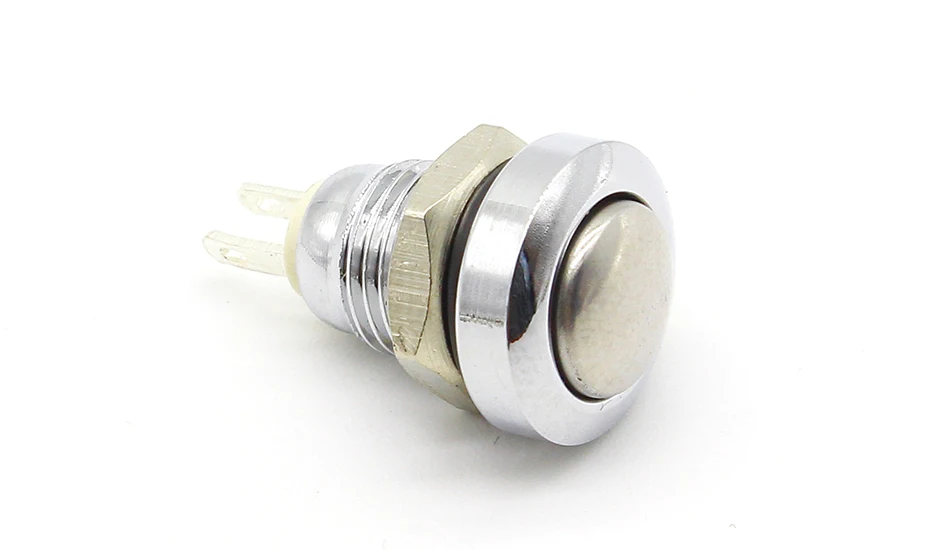 5 peças 8mm metal momentâneo 1no 2pin