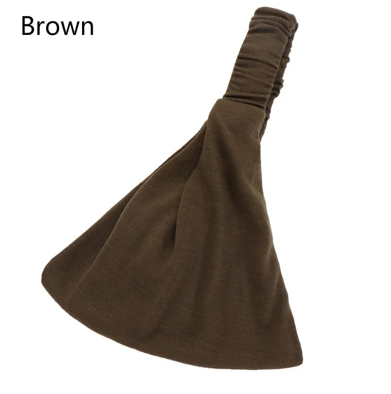 Модный женский тюрбан из хлопка для мытья макияжа повязка для волос спортивная повязка для йоги 1 шт - Цвет: brown
