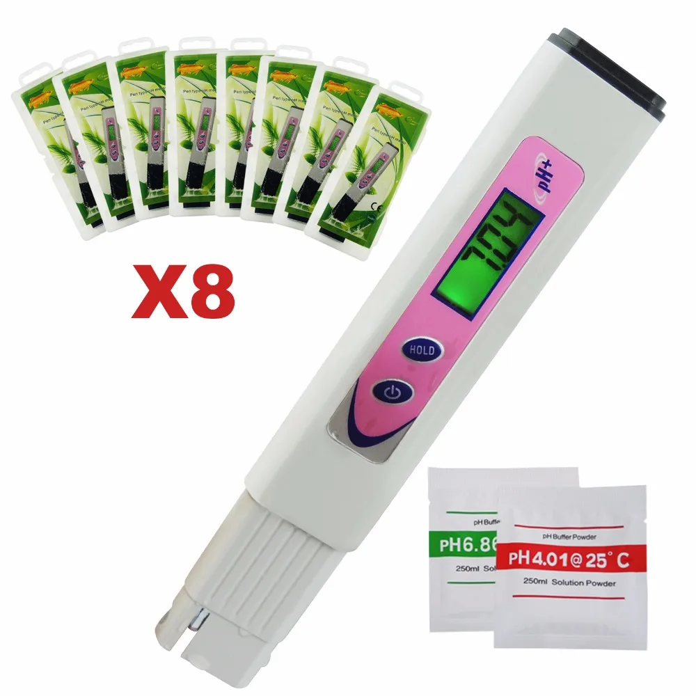 8 pieces x Digital 14.00 PH Meter Aquarium Pool Wine Cola Urine