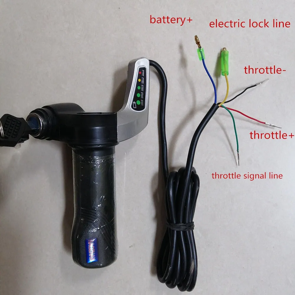 Sale Electric Bike Throttle Grip Handlebar Scooter Bicycle Accelerator with LED Display Indicator Lock E-Bike Half Twist Throttle 5