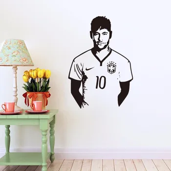 

Boy Sticker Neymar Junior Soccer Football Player Wall Sticker Barcelona Vinyl Poster Decal Decor Sports sticker Free Shipping