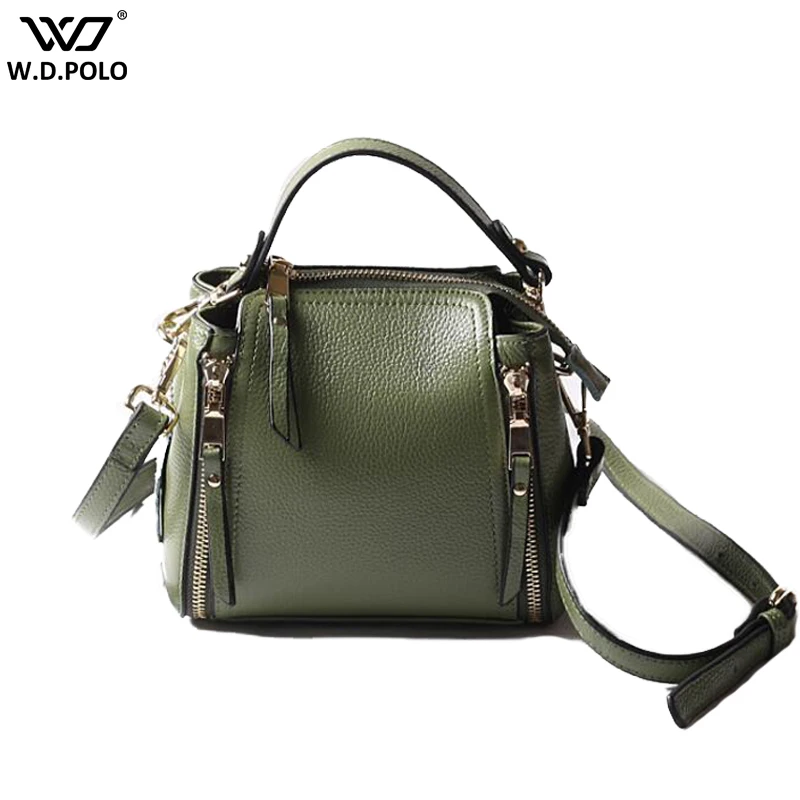 

New Women Genuine Leather Handbags Fashion Small Size Zipper Design Lady Shoulder Bags Vintage Female Messenger Bag C639