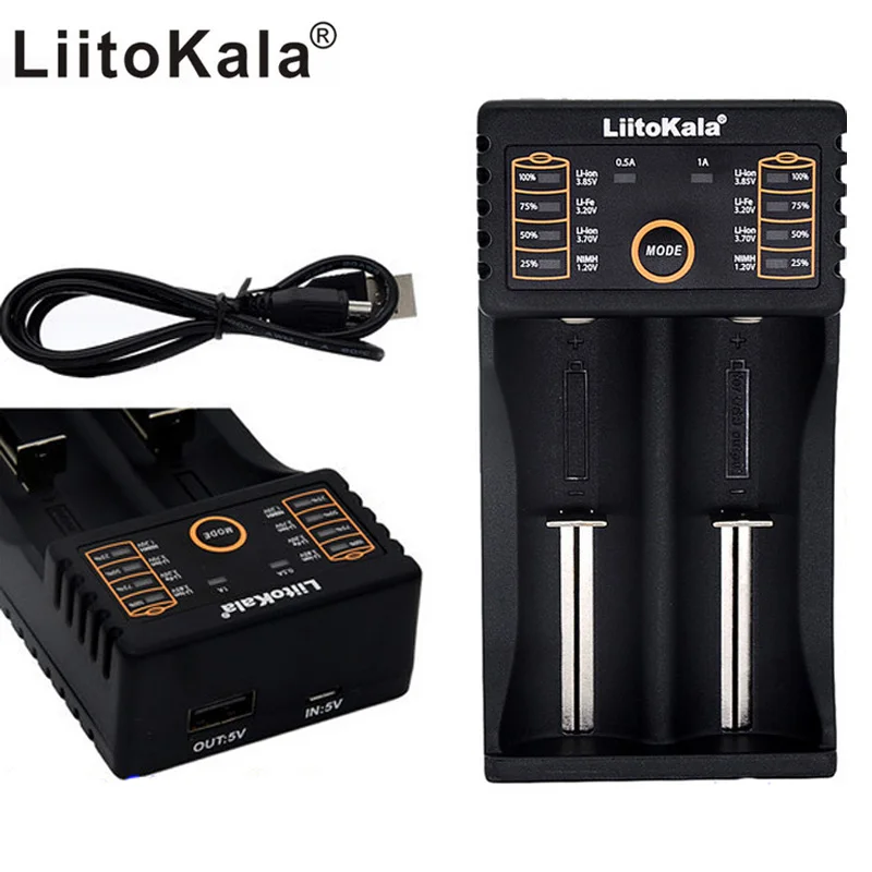 

LiitoKala Original USB Intelligent Battery Charger with Power Bank Function for NiMH Lithium for 26650 18350 14500 18650 Battery