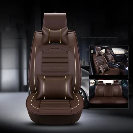 PU кожаный чехол для сиденья автомобиля для Jeep Wrangler 2013 2012 подушка сиденья автомобиля(передняя и задняя) протектор сиденья - Название цвета: Brown luxury