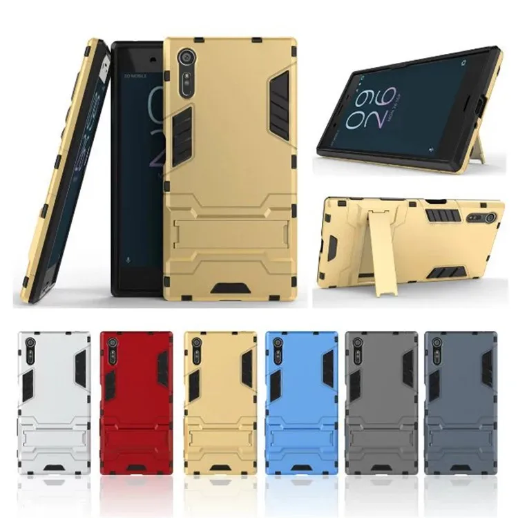 Hybrid Kickstand Phone Case For Sony Xperia XZ Cases 2 in 1 Armor Shockproof Stand Cover F8331 F8332 Covers | Мобильные телефоны и