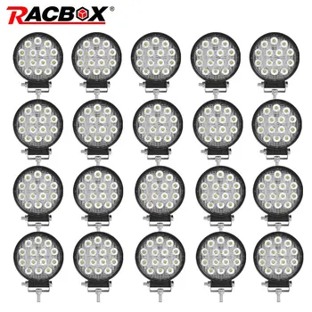 

RACBOX 4 Inch 42W 12V 24V Car LED Work Light Lamp Flood Spot Offroad Boat Motorcycle SUV ATV UTV Driving Light Round Car Styling