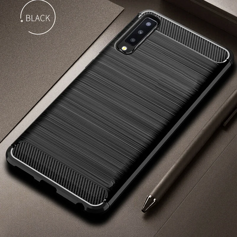 

For Samsung Galaxy A7 2018 A750 case on Case Carbon Fiber shockproof bumer Anti-slip back cover For Samsung Galaxy A7 2018 A750