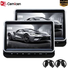 Cemicen 2PCS 10.1 inch Car Headrest Monitor HD 1080P Digital TFT Screen Touch Button DVD Player with HDMI Port USB/SD/IR/FM/Game