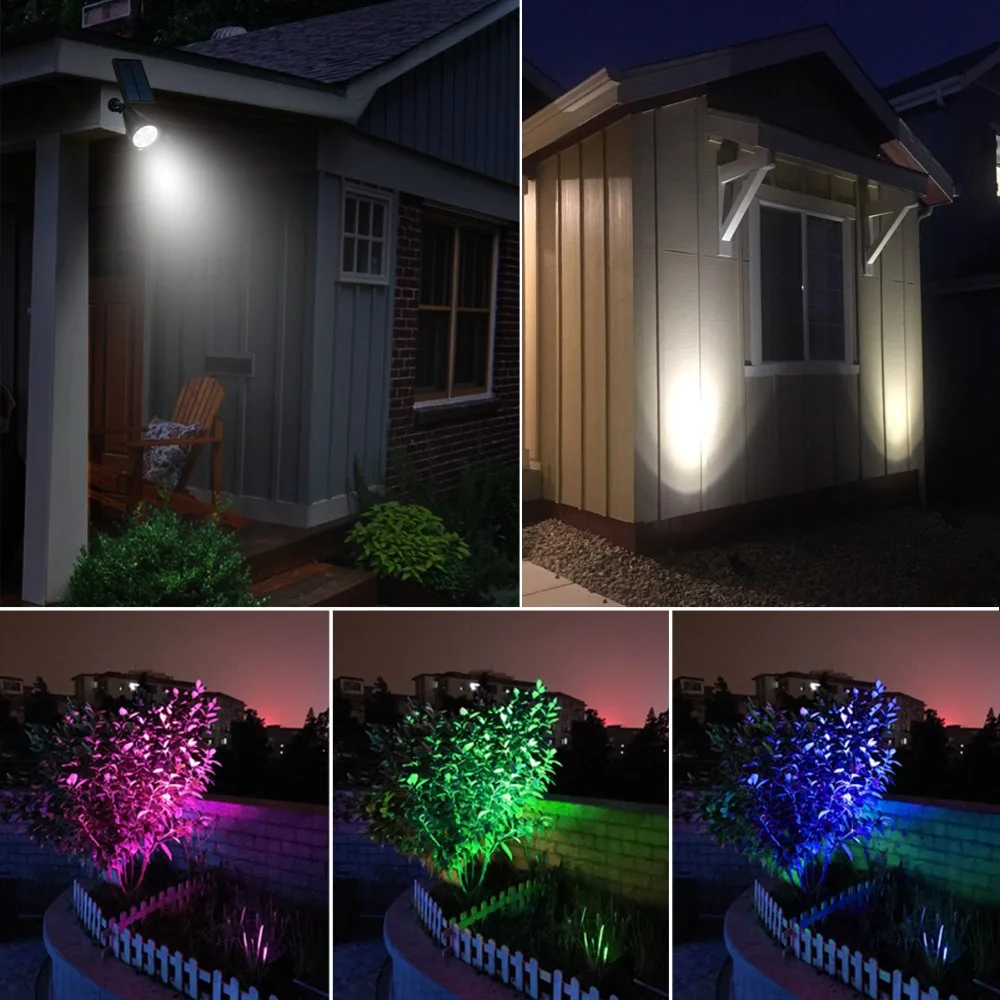 Coohole 48 LED Outdoor Solar Lights Spotlight Landscape Lighting Waterproof Wall Light for Night Security and Lawn Lamp Bright
