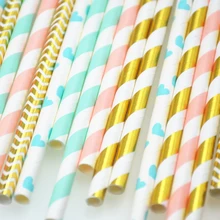 25pcs Paper Drinking Straws paper napkins Party  Paper Straws happy birthday party decoraiton birthday party decorations kids