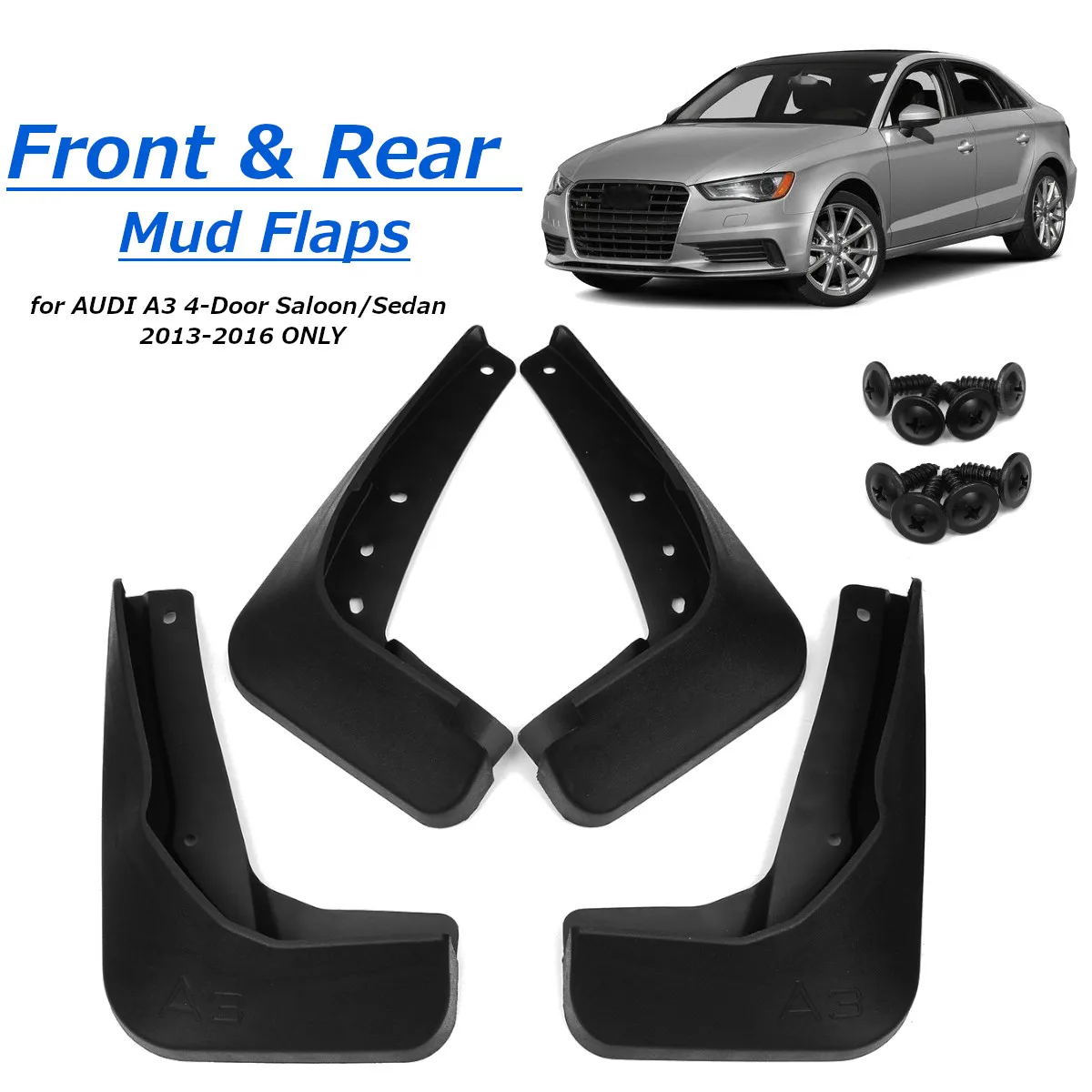 

4pcs Car Front Rear Mud Flaps Splash Guards for AUDI A3 sedan 2013 2014 2015 2016 Fender Mudflaps Mudguards