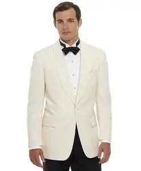 Модные Стиль beigey One Button Жених Смокинги для женихов Для мужчин свадебные Блейзер Костюмы для выпускного (куртка + Брюки для девочек + галстук)