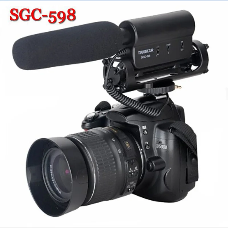 Foleto TAKSTAR SGC-598 конденсаторный Запись микрофон на открытом воздухе оружейные для Nikon D7100 D5200 D3200 D80 D600 D800E D7000 D90 D5100 D3100