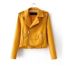 Модные женские кожаные пальто Новинка весна осень длинный рукав панк байкеры мото Черная куртка из искусственной кожи Casaco Couro Feminino