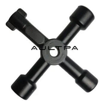 

100Pcs Universal KEY Cross 4 Way Black Silver Multi Cross Wrench For Gas Electrical Elevator Cabinet Meter Box H4397