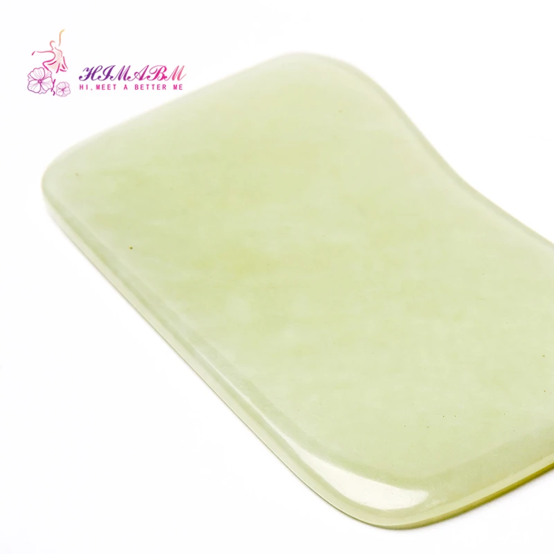 2 Pcs natural light green jade Guasha board massage tool facial treatment scraping tool for body massage health care 2 Pcs natural light green jade Guasha board massage tool facial treatment scraping tool for body massage health care