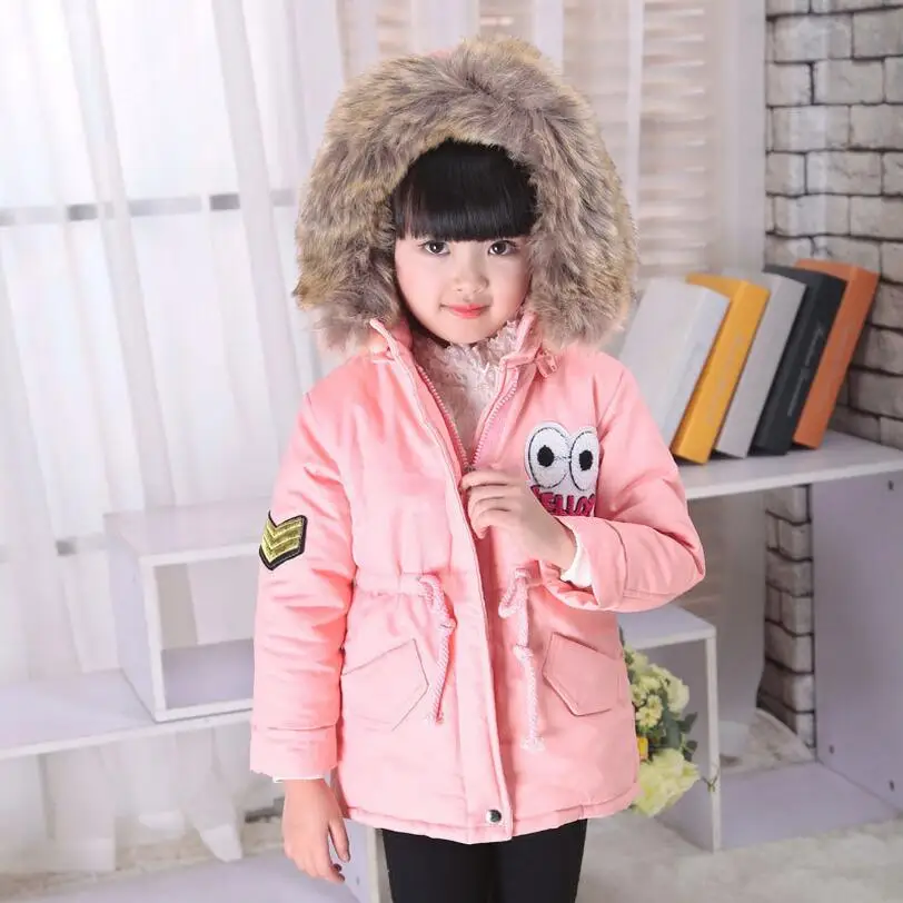 Новая красивая зимняя куртка-пуховик для детей для девочек куртки-пуховики для девочек с рисунком в горошек модные куртки с оборками детские куртки - Цвет: design 2 pink