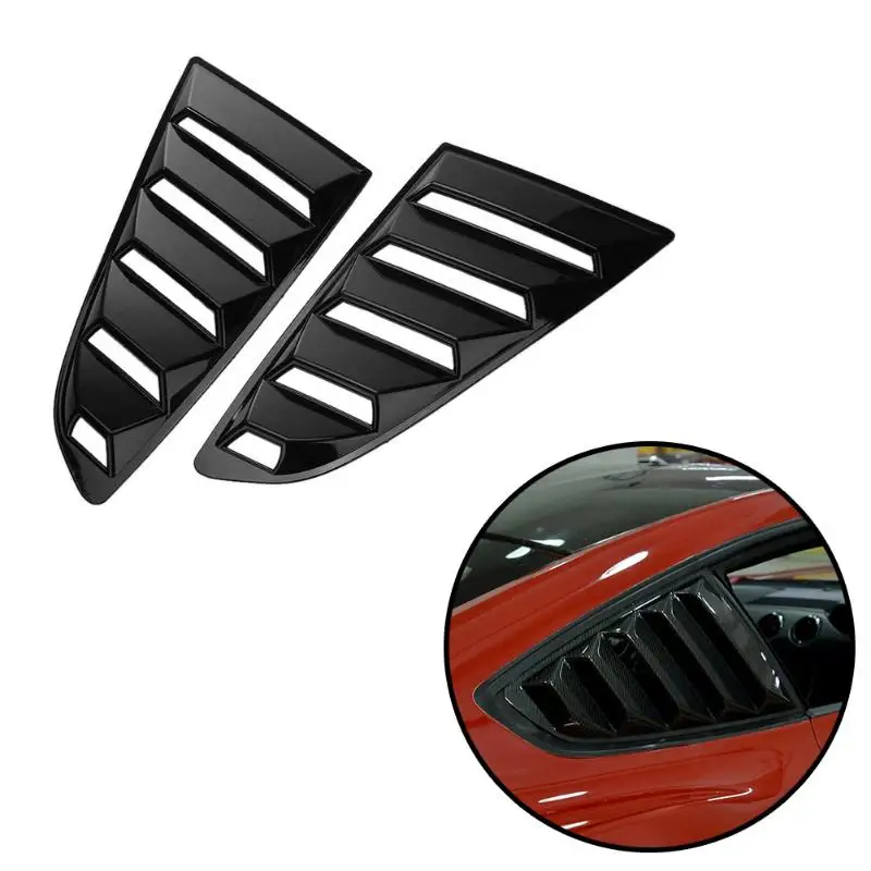 

2Pcs Car Styling Rear Side Window Louver Vent Grille Covers for Ford Mustang V6 Coupe High Quality Auto Car Accessories Hot Sale