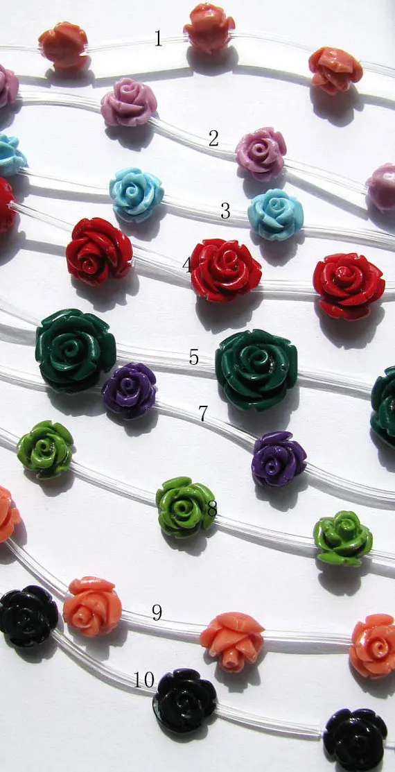 

8mm 5strands 100pcs ,high quality turquoise jewelry beads florial flowers rose petal multicolor cabochons beads